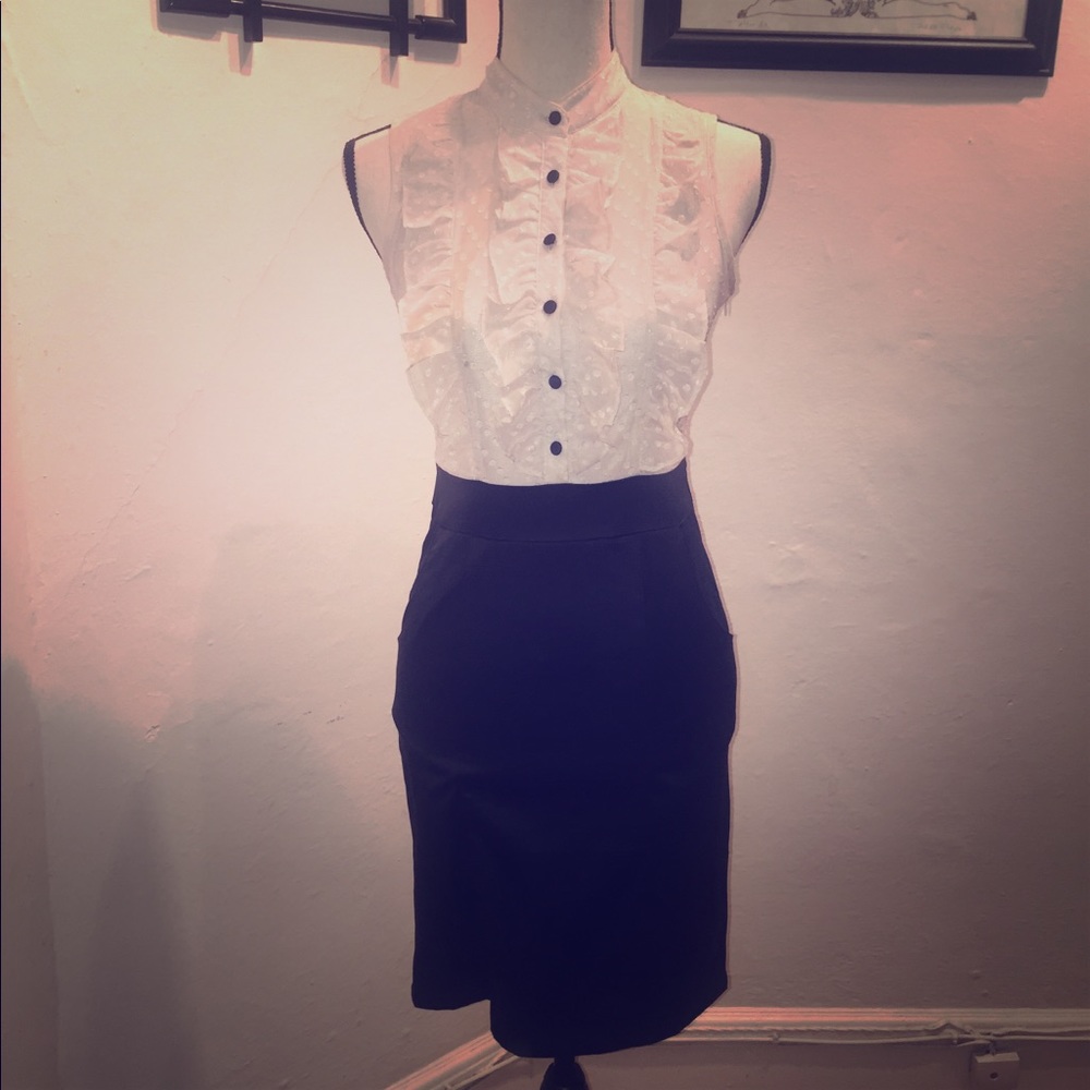 Creme & Black dress